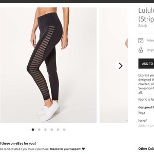Lululemon Reveal Stripe 7/8 Leggings